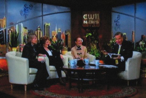 Copa book author Kris Baggelaar with Terri Stevens and Julie Wilson on the set of  WPIX interview